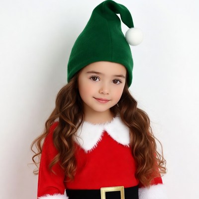 Girl in Santa Elf Costume