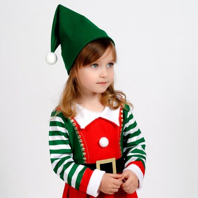 Toddler girl in elf costume