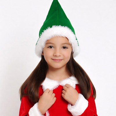 Girl wearing elf costume