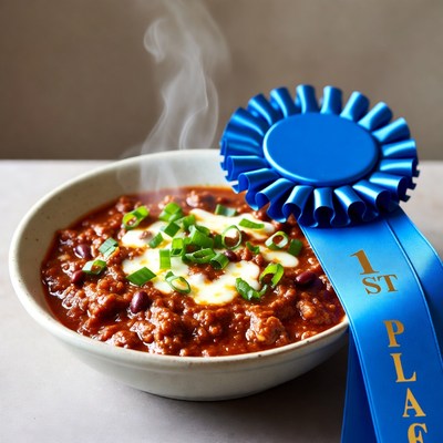 Chili Bowl with First Place Blue Ribbon