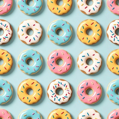 Colorful Sprinkled Donuts Pattern