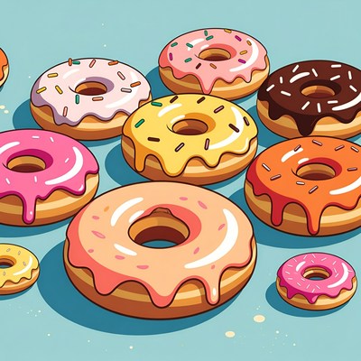 Colorful Donuts Illustration
