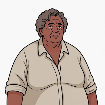 Elderly woman in white shirt