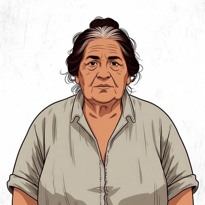 Elderly Indigenous woman portrait