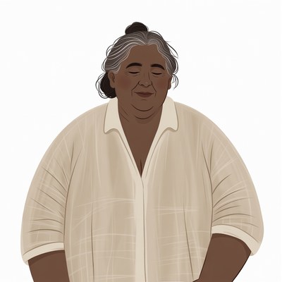 Elderly Indigenous woman smiling