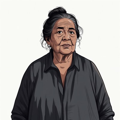 Elderly Indigenous woman portrait