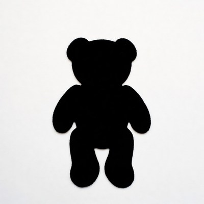 Black silhouette teddy bear