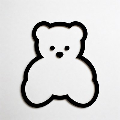 Black outline teddy bear