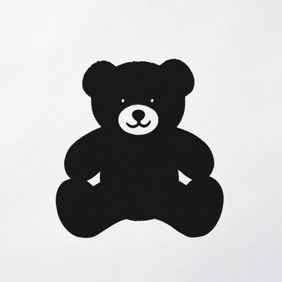 Black silhouette teddy bear
