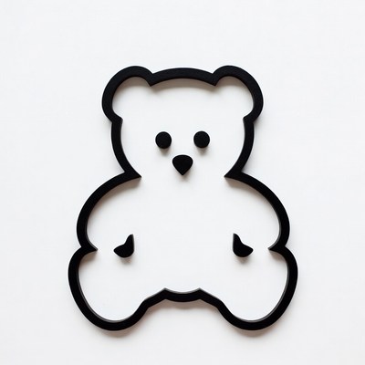 Black outline teddy bear illustration