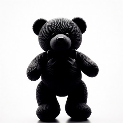 Black teddy bear with bowtie