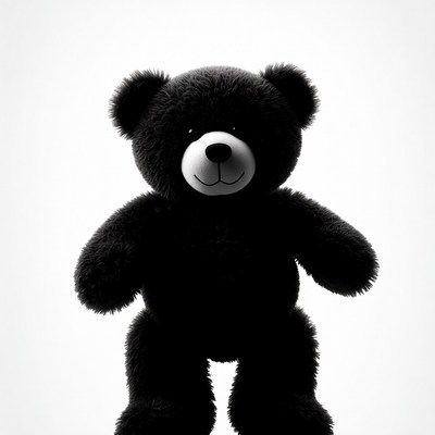 Black teddy bear standing