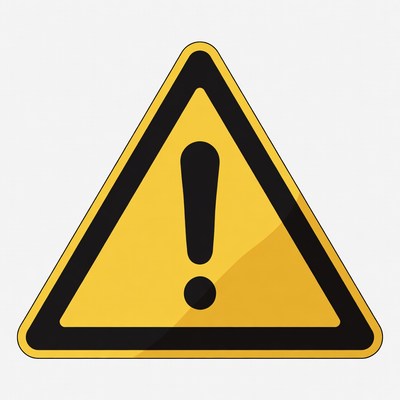 Yellow Exclamation Mark Warning Sign