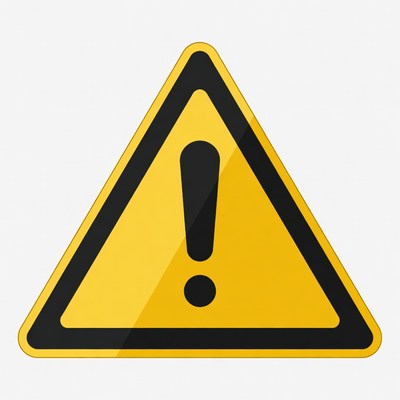 Yellow Exclamation Mark Warning Sign