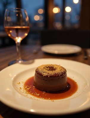 Chocolate Lava Cake with Rose Wine