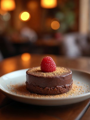Chocolate Cheesecake with Raspberry