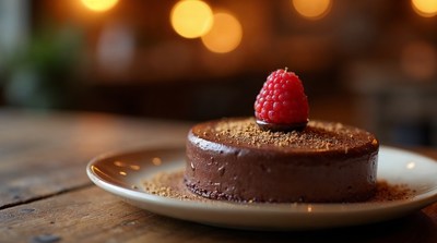 Chocolate cake with raspberry