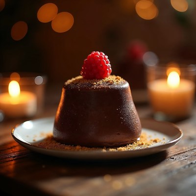 Chocolate Mousse Cake with Raspberry