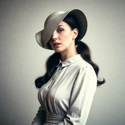 Woman in wide-brim hat