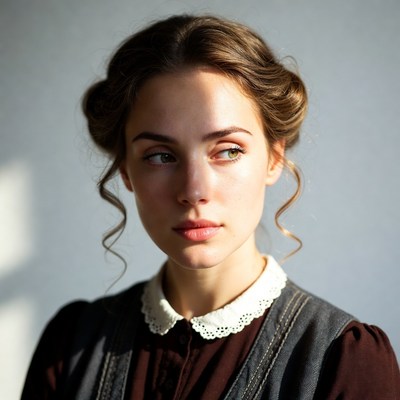 Woman in Victorian dress portrait