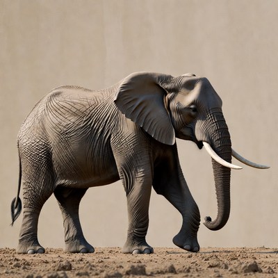 Elephant standing on dirt ground