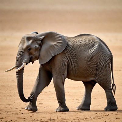 Elephant walking in savanna