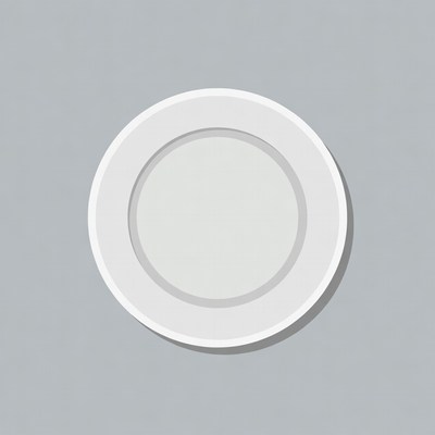 White plate on gray background