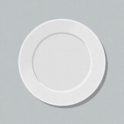 White plate on gray background