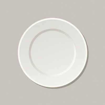 White Plate on Gray Background