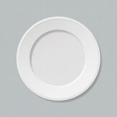 White Plate on Gray Background