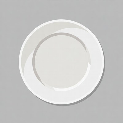 White Plate on Gray Background