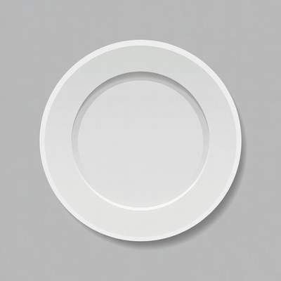 White plate on gray background