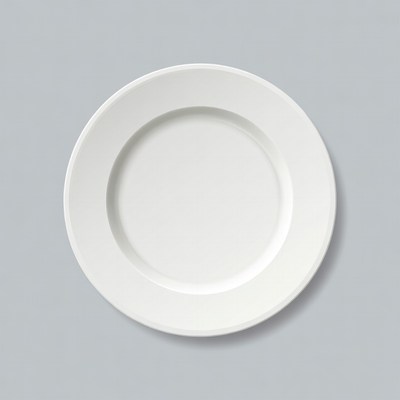 White Plate on Gray Background