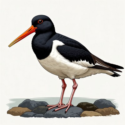 Black-winged Stilt on rocks