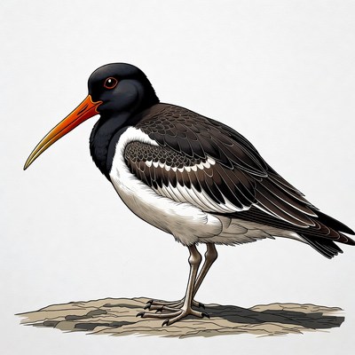 Black-winged Stilt Bird Illustration