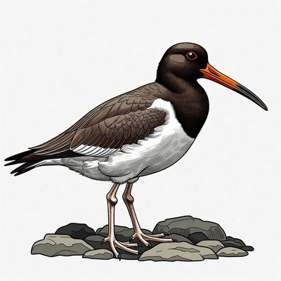 Black-winged Stilt Bird Illustration