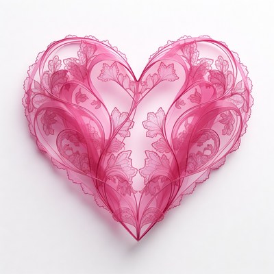 Pink Lace Heart Illustration