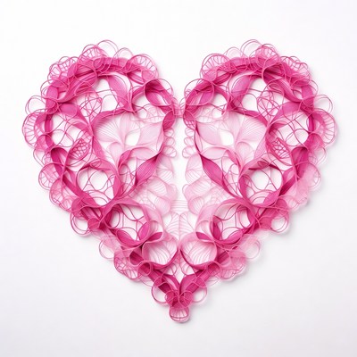 Pink Quilling Paper Heart