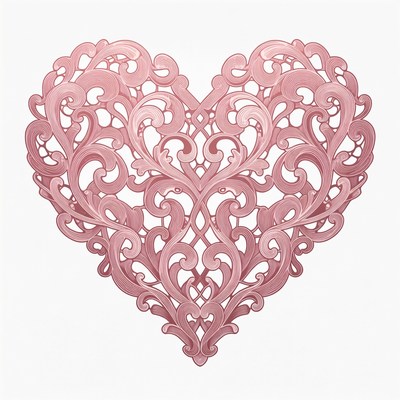 Pink Lace Heart Illustration