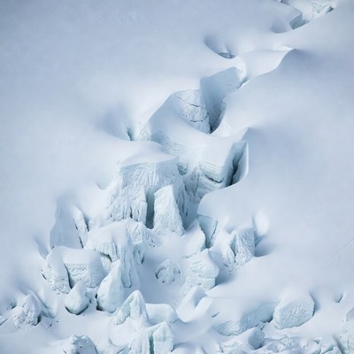 Snowy Landscape with Ice Crevasses