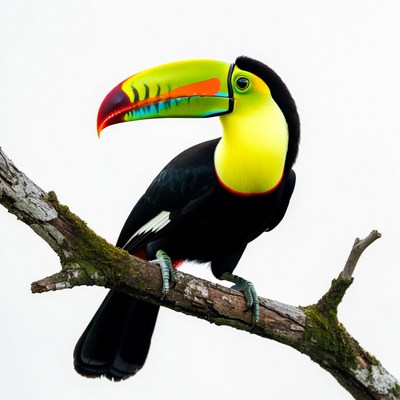 Colorful Toucan Perched on Branch