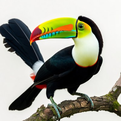 Colorful Toucan Perched on Branch