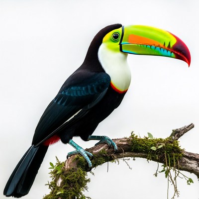 Colorful Toucan Perched on Branch