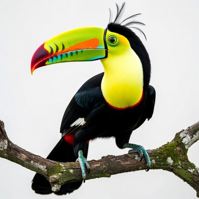 Colorful Toucan Perched on Branch