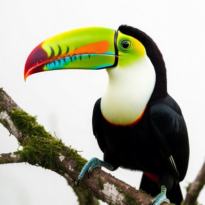 Colorful Toucan Perched on Branch