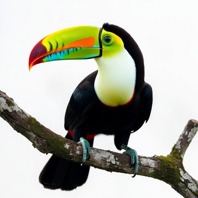 Colorful Toucan Perched on Branch