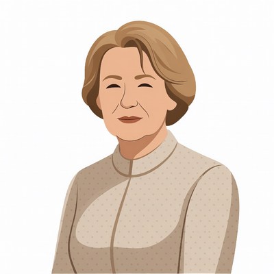 Smiling older woman illustration