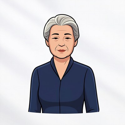 Elderly Asian woman illustration