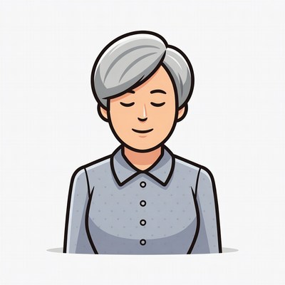Smiling elderly woman illustration