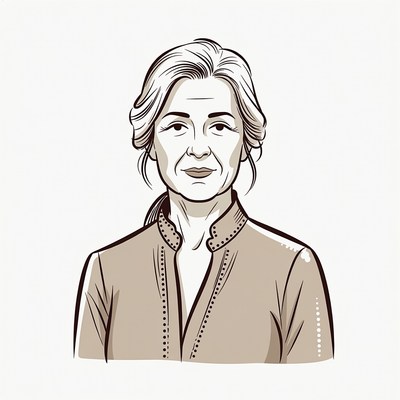 Elderly woman portrait illustration